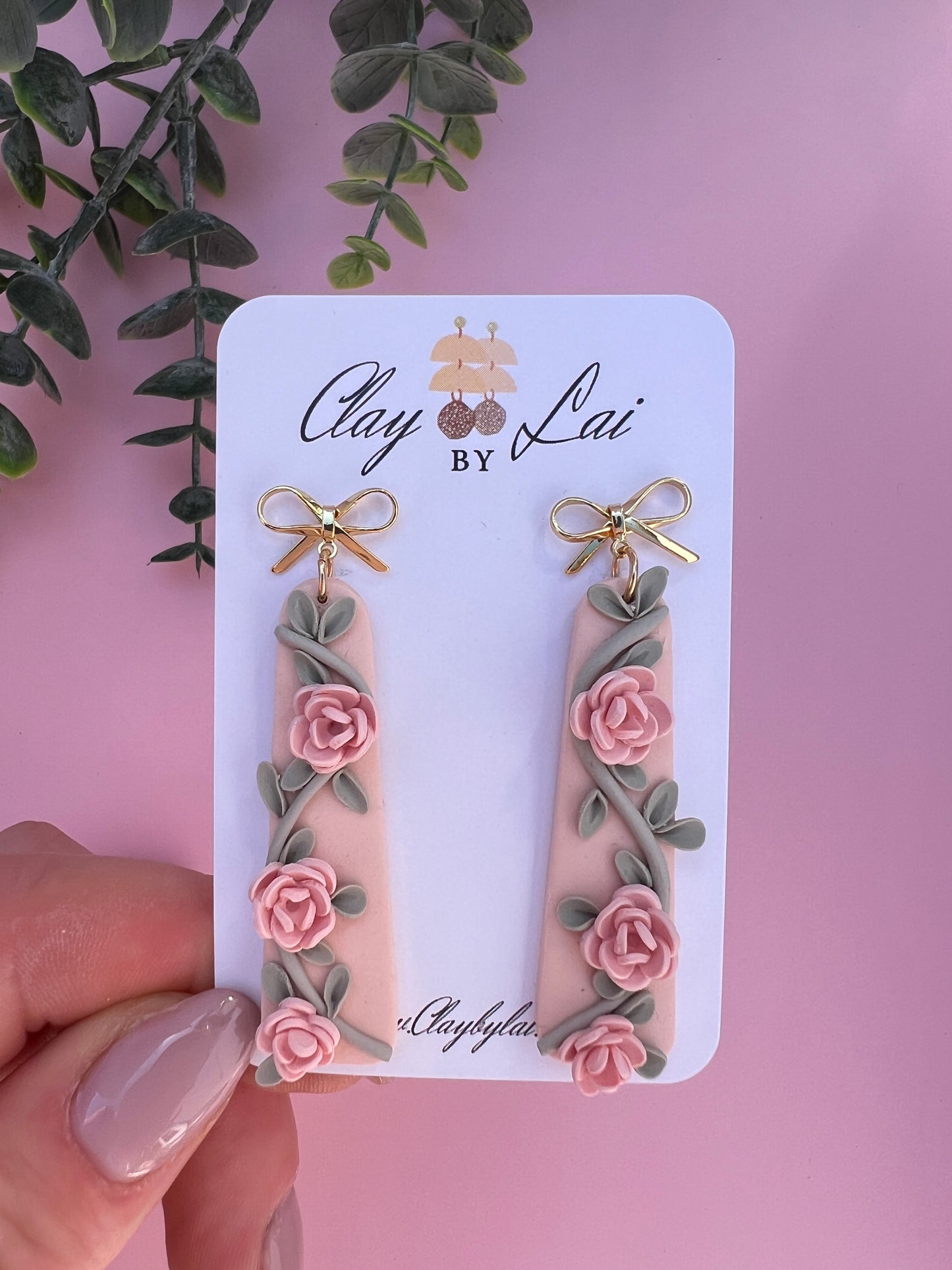 Rose branch Dangle Earrings