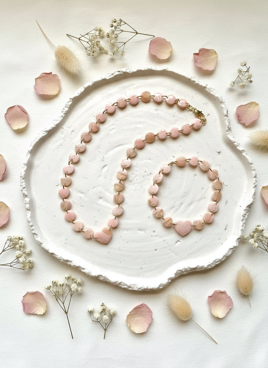 Roze Sieradenset - Rozenkwarts