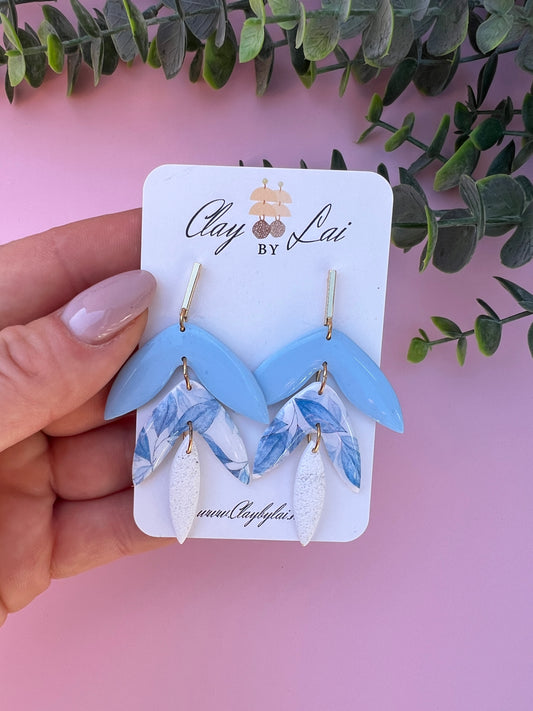 June  Dangle Earring - Blue FLower
