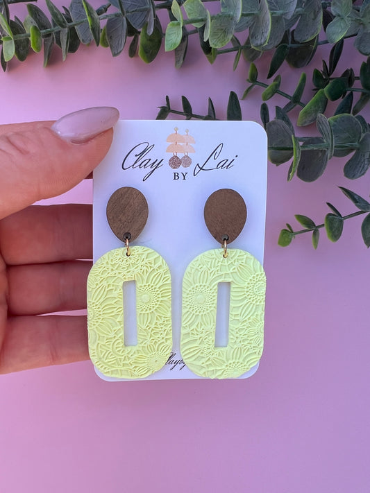Luna Dangle Earring - Yellow  flowers