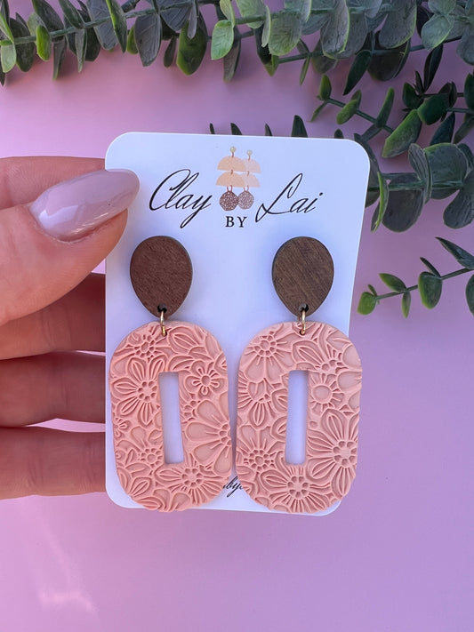 Luna Dangle Earring - Pink Flowers