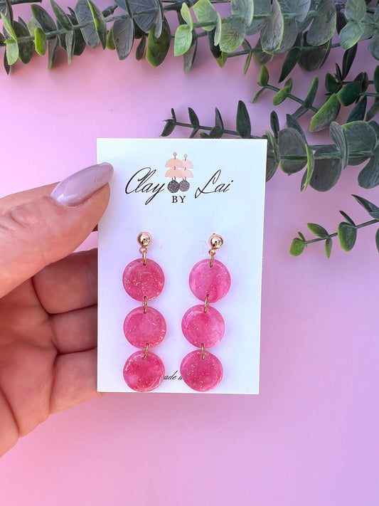 Noor Dangle Earrings - Raspberry Pink