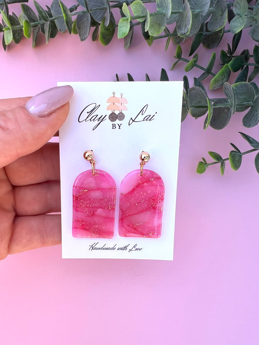 Isabella Dangle Earring - Raspberry Pink