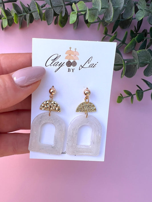 Aria Dangle Earring - White